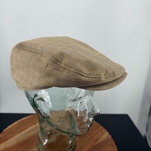 Biltmore Newsboy flat Cap ivy hat beige tan plaid sz XL